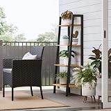 VASAGLE Ladder Shelf 4-Tier Bookcase Industrial Steel Frame Honey Brown Black view 3