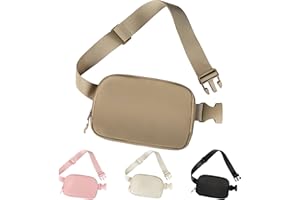CVNDKN Fanny Packs for Women Men,Fashion Waist Pack Mini Belt Bag with Adjustable Strap,Waterproof Crossbody Bag with Headset Hole Key Rope Card Holder for Outdoor Running Hiking Walking Travel (KHAKI)