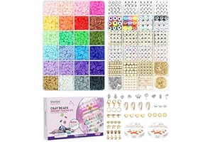 Gionlion Clay Beads Bracelet Making Kit, Pack 2 Boxes Preppy Letter Spacer Beads and Charms Kit for Friendship Jewelry Making, Arts and Crafts Gifts for Girls Ages 8-12