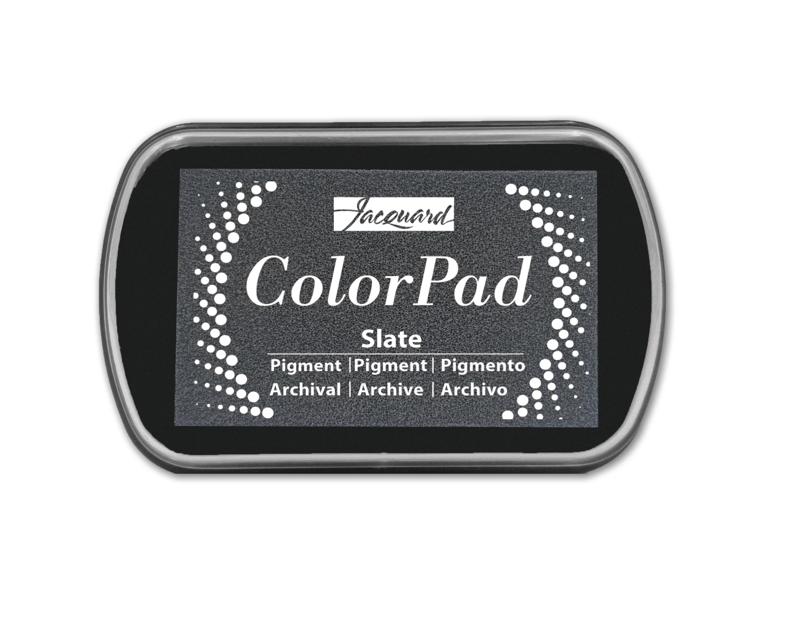 Jacquard ColorPad Slate Grey Pigment Ink for Stamping Crafts, Slow Drying Acid Free Raised Pad, Ideal Embossing Scrapbooking Projects