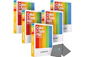 Polaroid Originals Instant Color Film for i-Type Cameras 5 Pack, 40 Instant Photos Bundle with a Cleaning Cloth