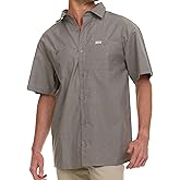 Wrangler Button Up Shirts for Men Big and Tall - Chambray Woven Short Sleeve Casual Shirt