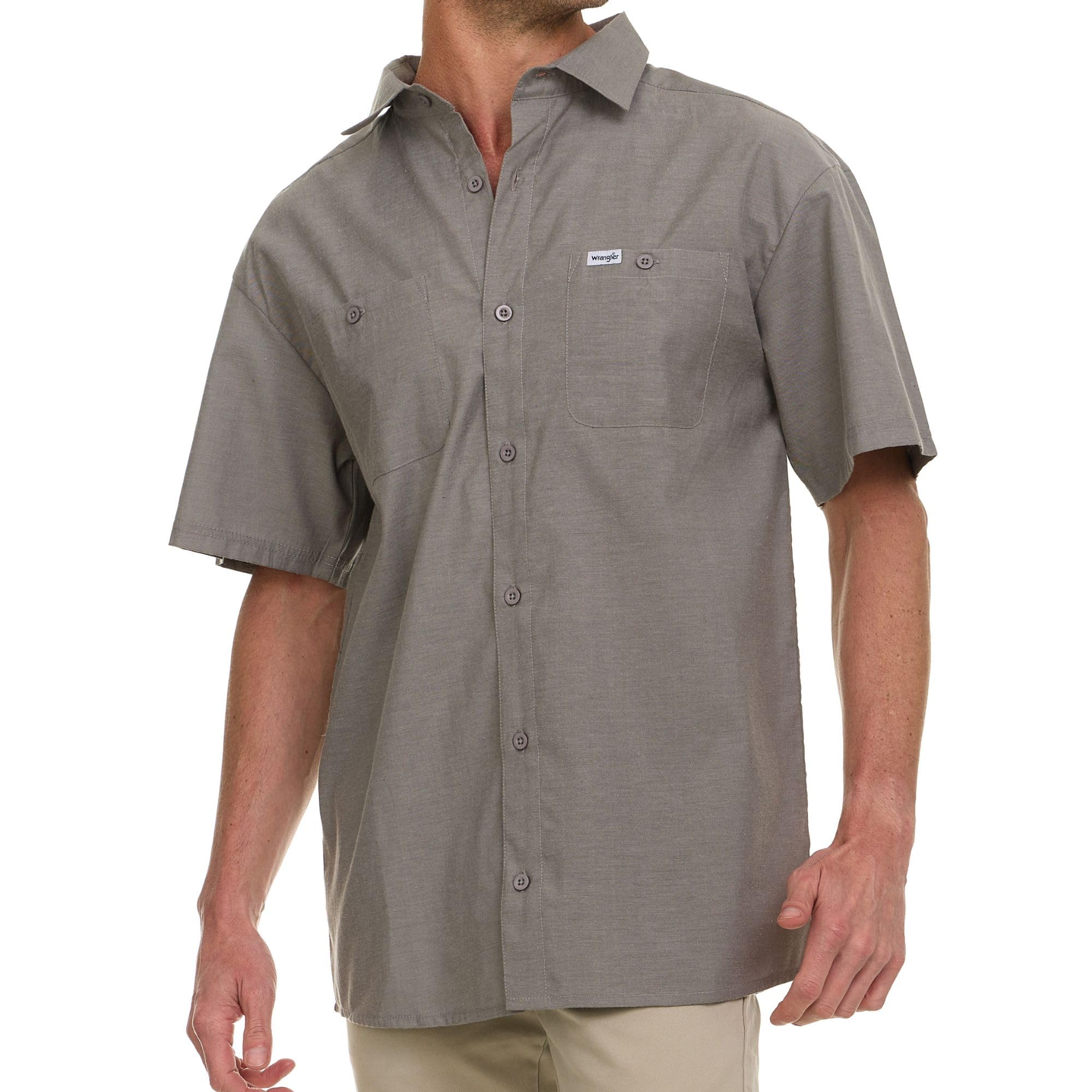thumbnail image 2 of O'Neill Men's Green Sunset Print Chambray Short Sleeve Shirt - 100% Cotton Button-Up 2 of 2