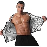 Donason Sauna Vest for Men Workout Zipper Shirt Slimming Body Shaper Waist Trainer Tank Top for Fitness Gym Exercise Running