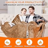 Mia&Coco Electric Heated Blanket Throw 200x180cm Flannel Sherpa 10 heat 9h view 5