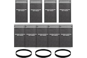 KAKOFACI 9 Pack 38737 Dust Filter Bags Replacement for Craftsman 2 to 2.5 Gallon Wet/Dry Vacuums and Powerhead Bucket Vac, with 3 Retaining Bands, Part# 9-38737/CMXZVBE38737