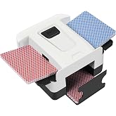 SirShop Card Shuffler 1-2 Decks, Rechargeable Auto Low Noise for Poker UNO | One-Press Operation, Anti-Jam System, USB-C Charging, Portable Compact, Removable Tray, Great for Seniors &amp; Family Game Night