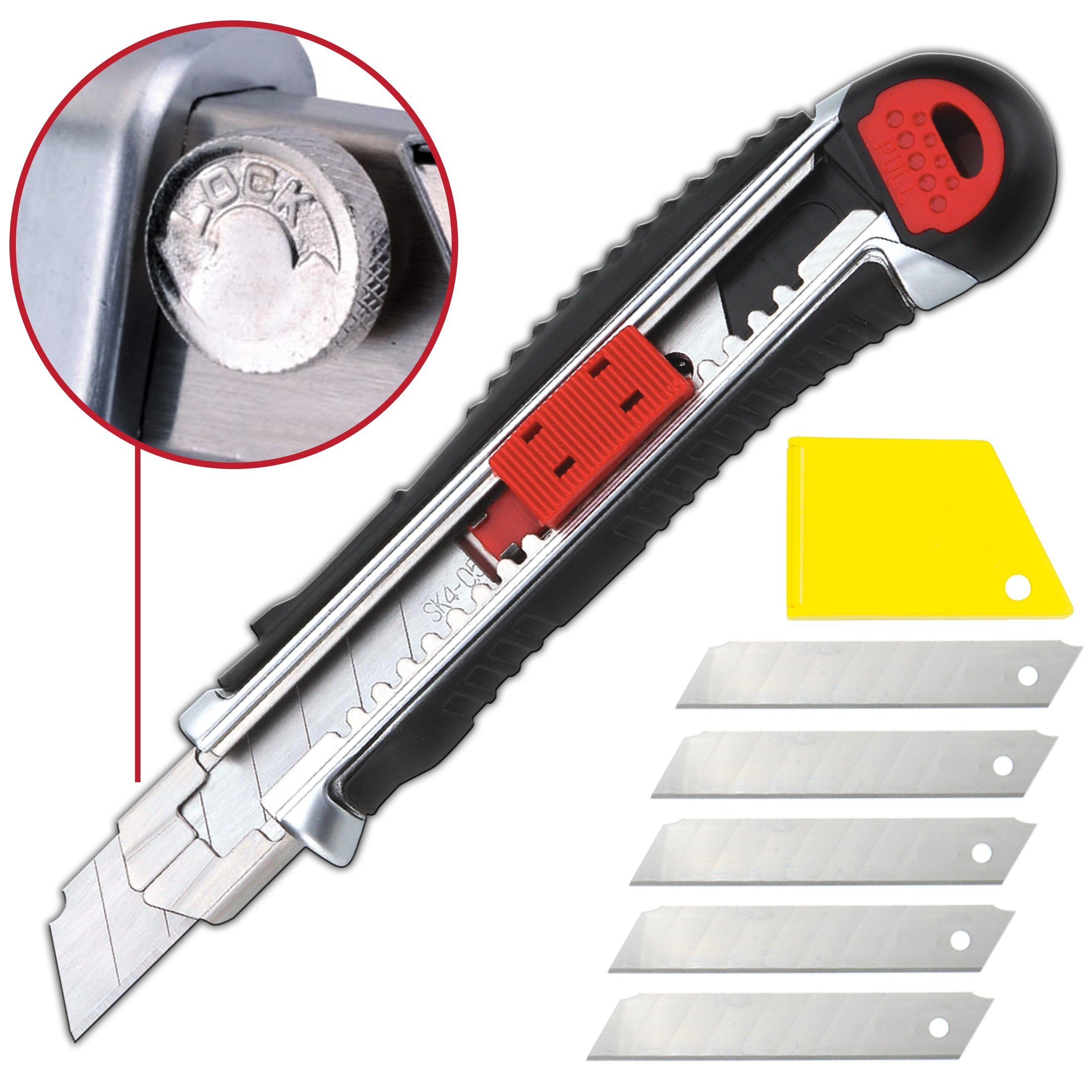 Retractable Box Cutter Utility Knife EASY SELF LOADING ZincAlloy