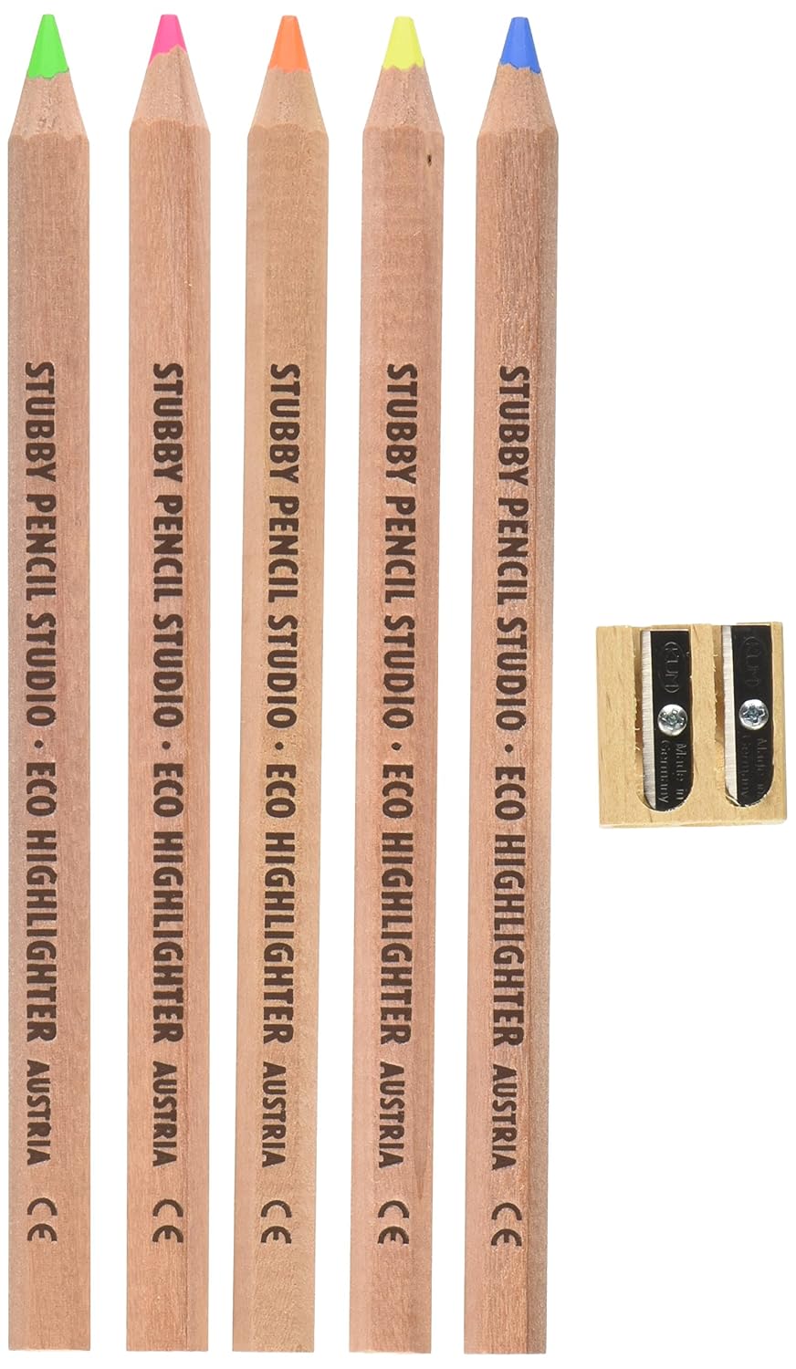 Eco Highlighter Pencils Set of 5 Colors Will Not Bleed