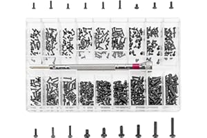 500 PCS Tiny Micro Repair Screw Kit, 18 Sizes Stainless Steel Tiny Screws with Screwdriver M1.2 M1.4 M2 Watch Glasses Compute