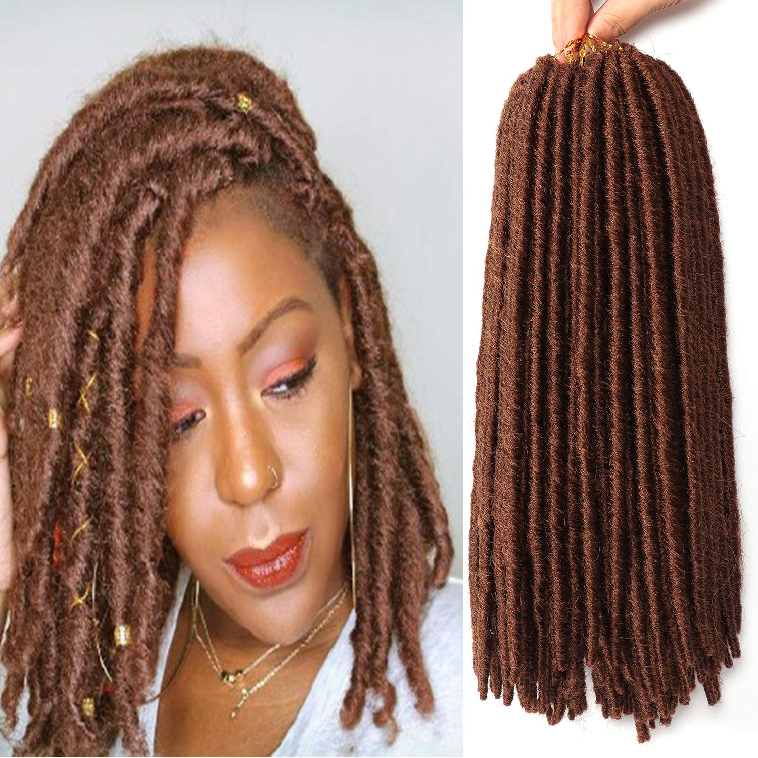 7 Packs Dreadlocs Faux Locs Hair Extensions Straight