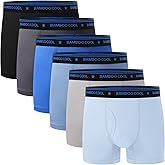 BAMBOO COOL Boys' Underwear Moisture-Wicking Brethable Boxer Briefs Soft Lightweight Tag-Free with Fly Pouch 6-Pack