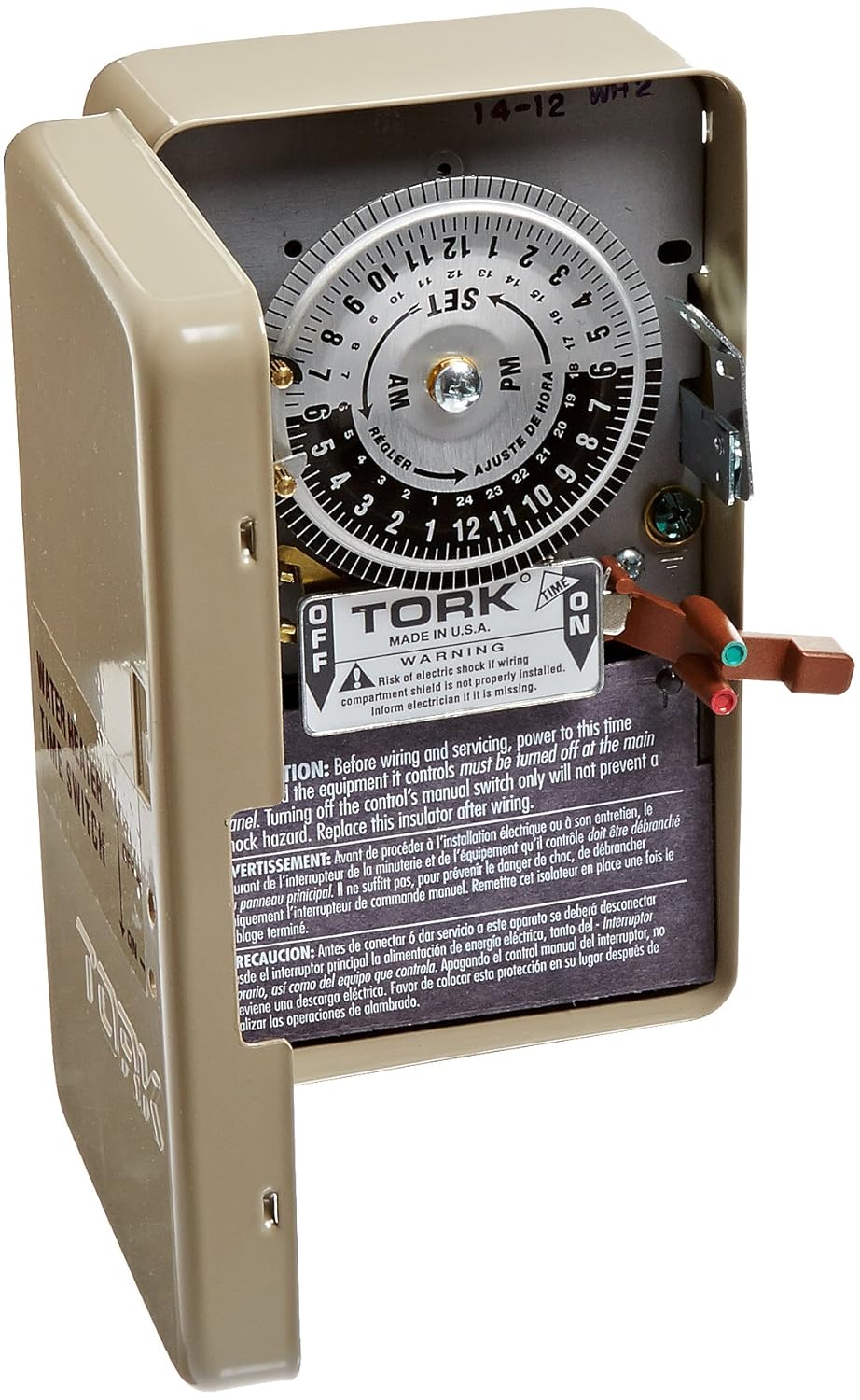WH2 24 Hour Water Heater Time Switch, Metal Indoor NEMA 1, 208250V