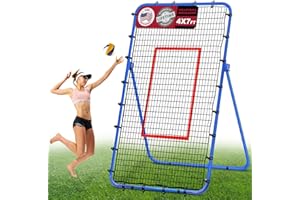 Greatshoot Volleyball Rebounder Net 4x7 FT, Adjustable Angles Volleyball Rebounder Bounce Back Net with Steel Frame & High-Tension PE Netting for Setting Spiking Bumping, Portable with Travel Bag