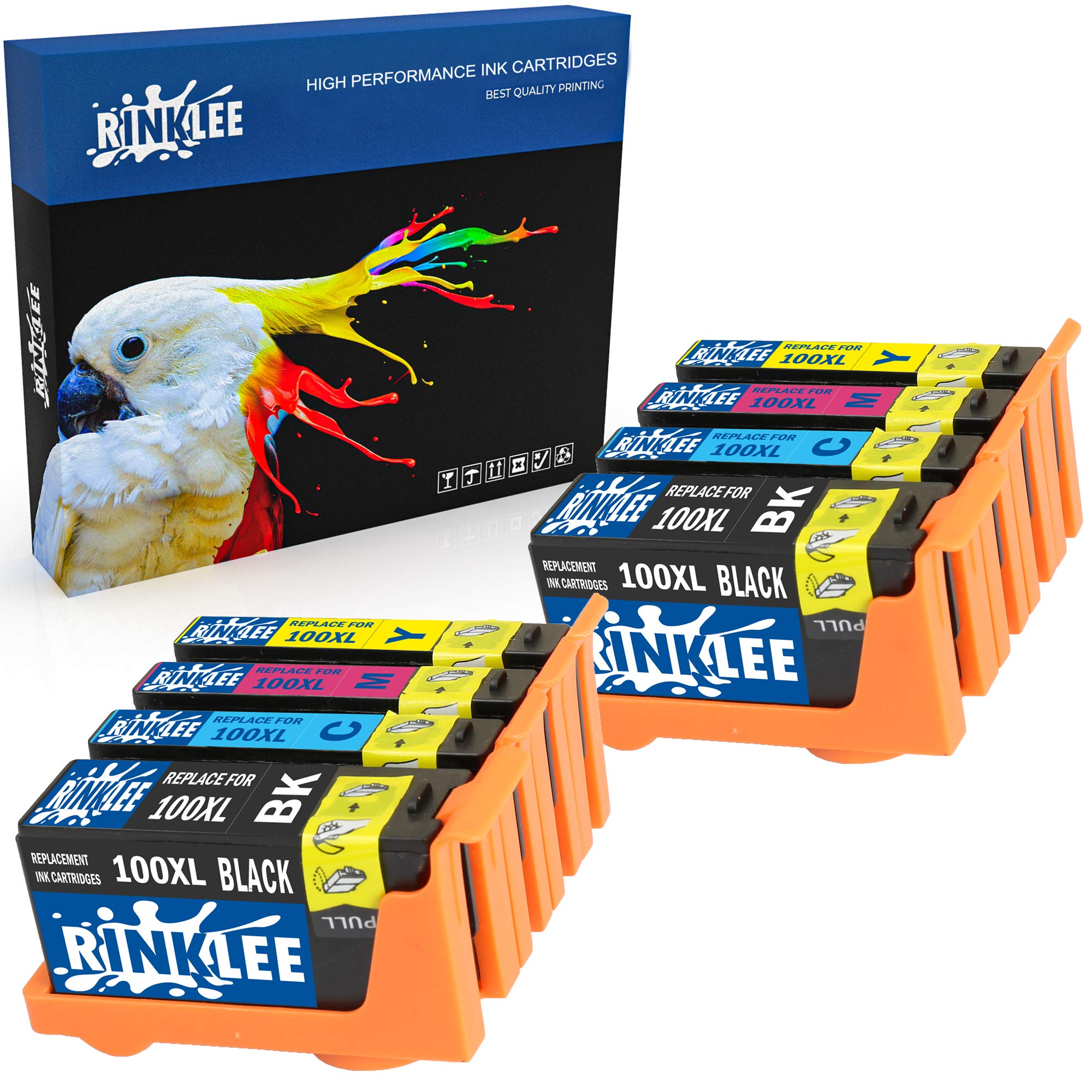 RINKLEE 8 Compatible 100XL 100 XL Ink Cartridges Replacement for Lexmark S305 S402 S405 S505 S602 S605 S815 S816 Pro 202 205 208 209 705 805 901 905