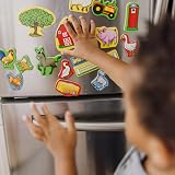 Melissa & Doug Farm Animal Magnets Set 20 Wooden Fridge Magnets Toddler view 2