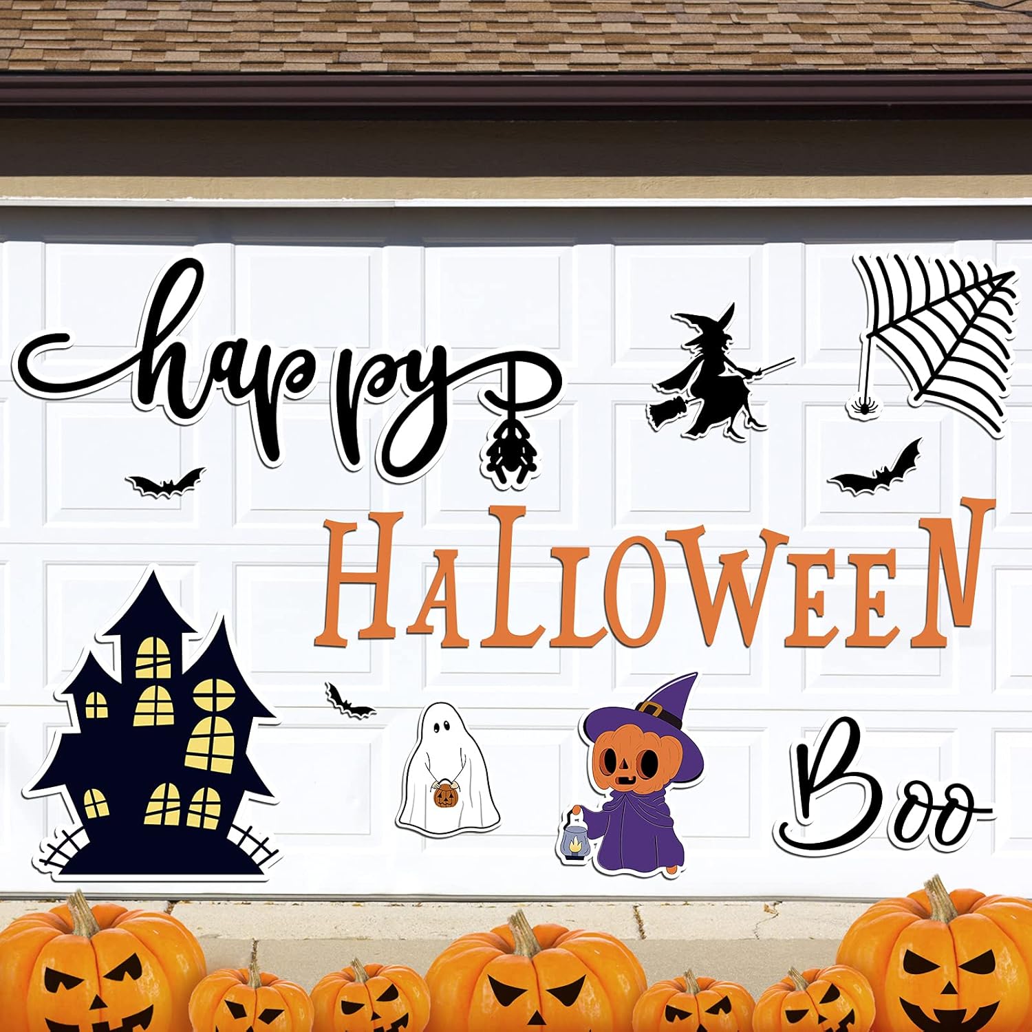 Garage Door Decorations - Outus 21 Pieces Halloween Garage Door Magnets Halloween Magnets Garage Car Door Halloween Decorations Halloween Decorations Bat Car Magnet Pumpkins Refrigerator Magnet for Halloween Decoration