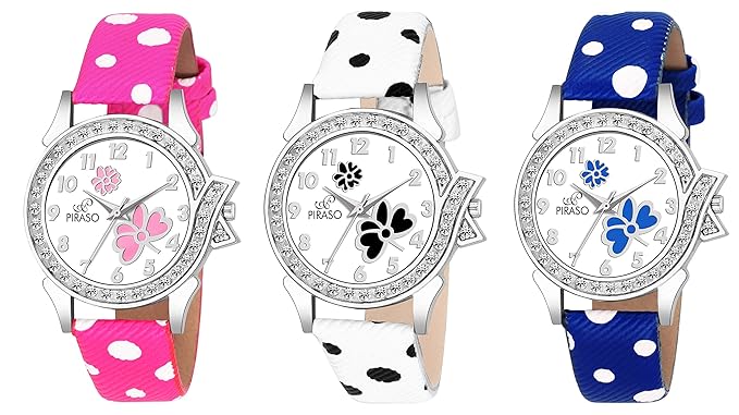 PIRASO Times Quartz Analog Watch - Combo Pack of 3 for Women's -PW3-55