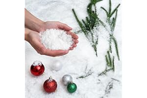 JODOUEEIR Fake Snow 320g (12OZ) - Artificial Snow Flakes & Faux Snow Decor for Christmas Snowflake Decorations Tree, Crafts, Village, Nieve Artificial para Ábol de Navidad.