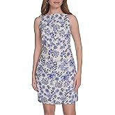 Tommy Hilfiger Womens Sleeveless Square High Neck Shift Mini Dress