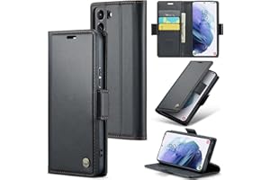 Rerzoiro Case for Samsung Galaxy S21 Wallet Case, RFID Blocking PU Leather Flip Folio Cover Card Holder Kickstand Shockproof Phone Case Compatible with Samsung Galaxy S21, Black