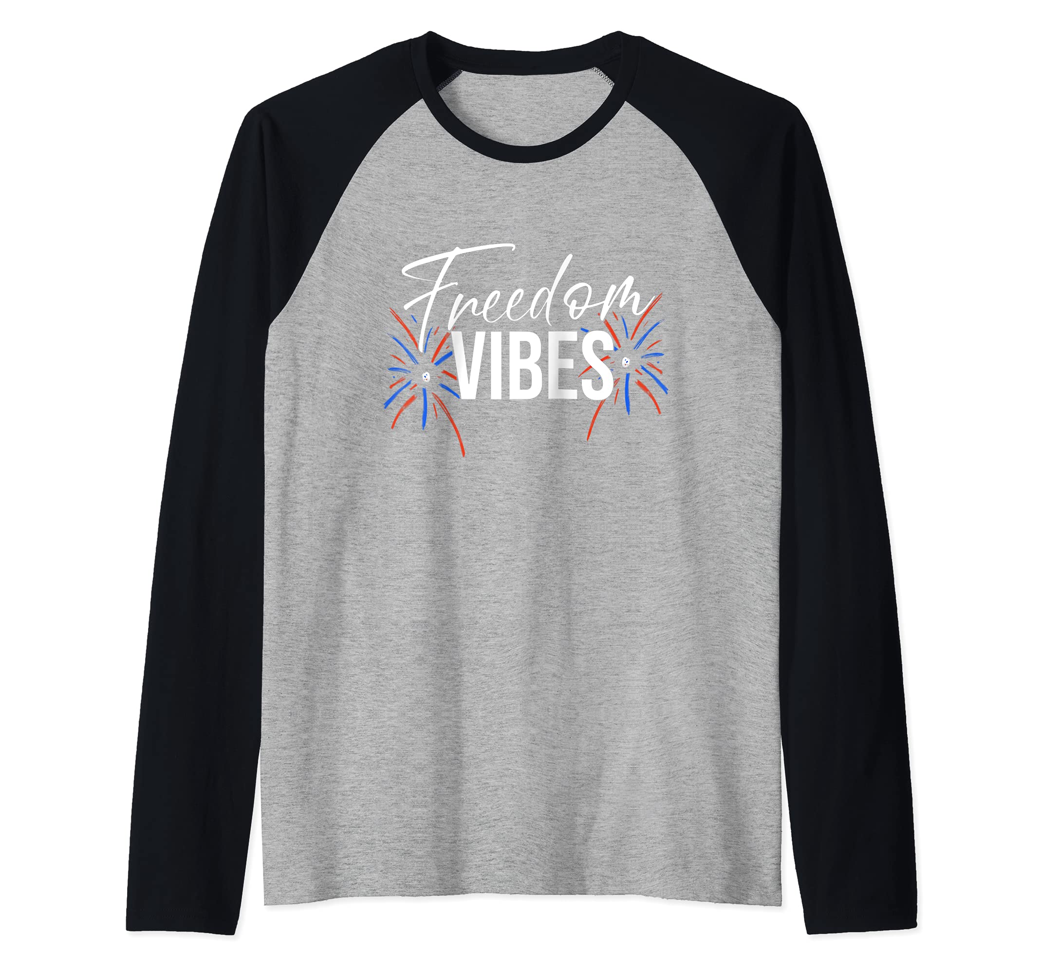Freedom Vibes 4th of July Group Party For Independence Day Raglan Baseball Tee