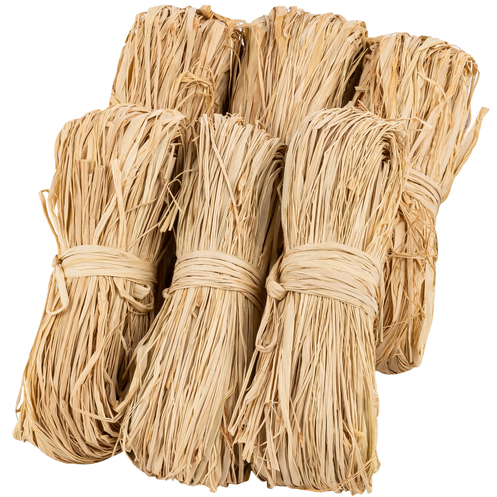 Sukh Natural Raffia Ribbon - 5PCS Raffia Straw for Florist Bouquets Decoration Twine Crafts Ribbon for Wrapping Christmas Birthday Halloween Easter Anniversary Florist Supplies