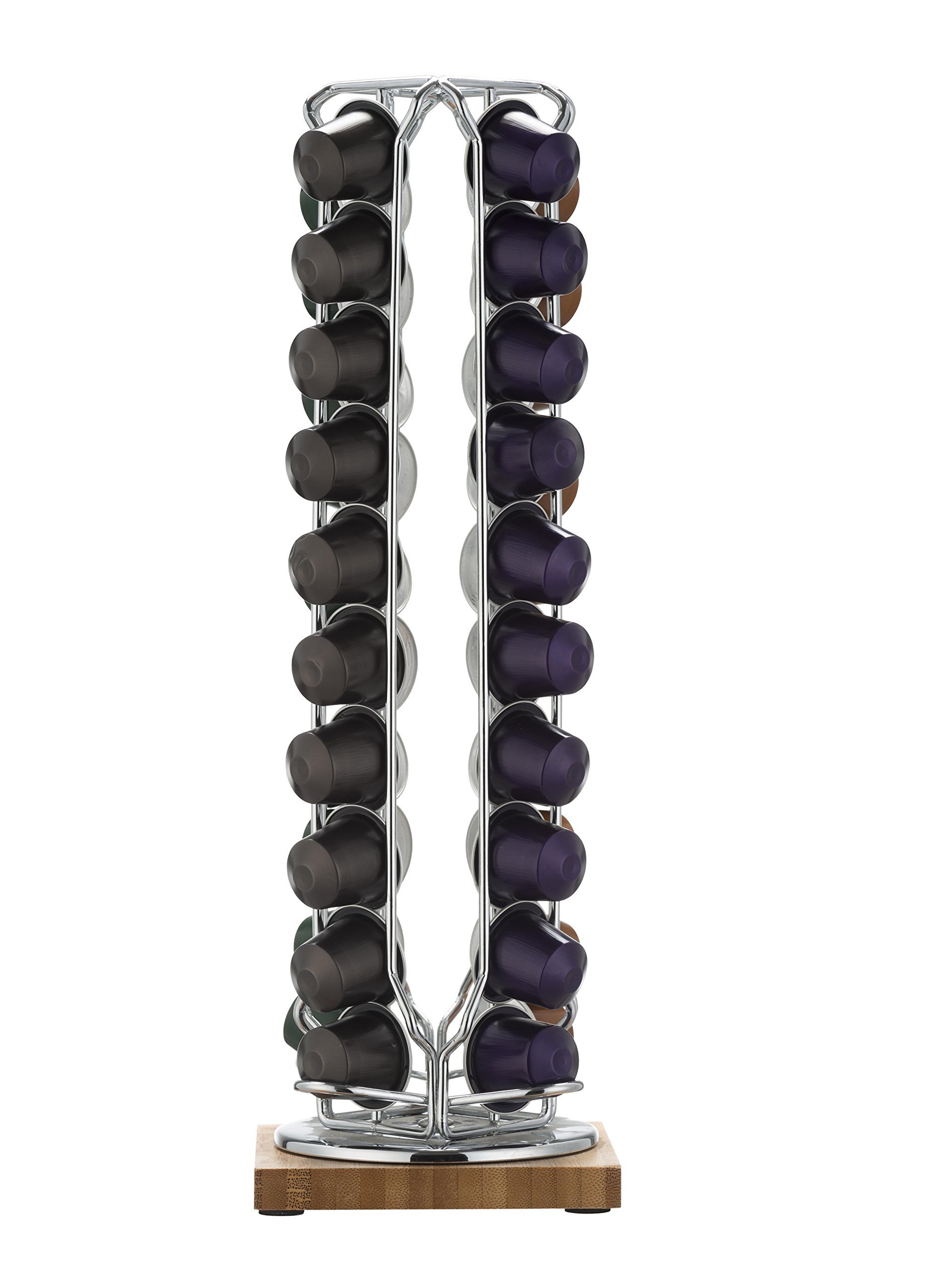 KitchenCraft "Le Xpress-Nespresso Coffee Capsule Dispenser for 40 Capsules, Mixture of Several Materials, Silver, 40cm x 13cm