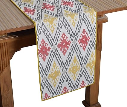 Bilberry Furnishing By Preeti Grover 100% Cotton Multicolor Printed Table Runner (TR_04) - (Table Runner Size 14x72)