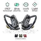 Wireless Bluetooth Headphones with Mic by POP Design | Best Wireless Earbuds for Running & Exercise | Multiple Sizes for Men and Women | Rated IPX7 Waterproof | 30 ft. Range | 8 Hour Battery Life