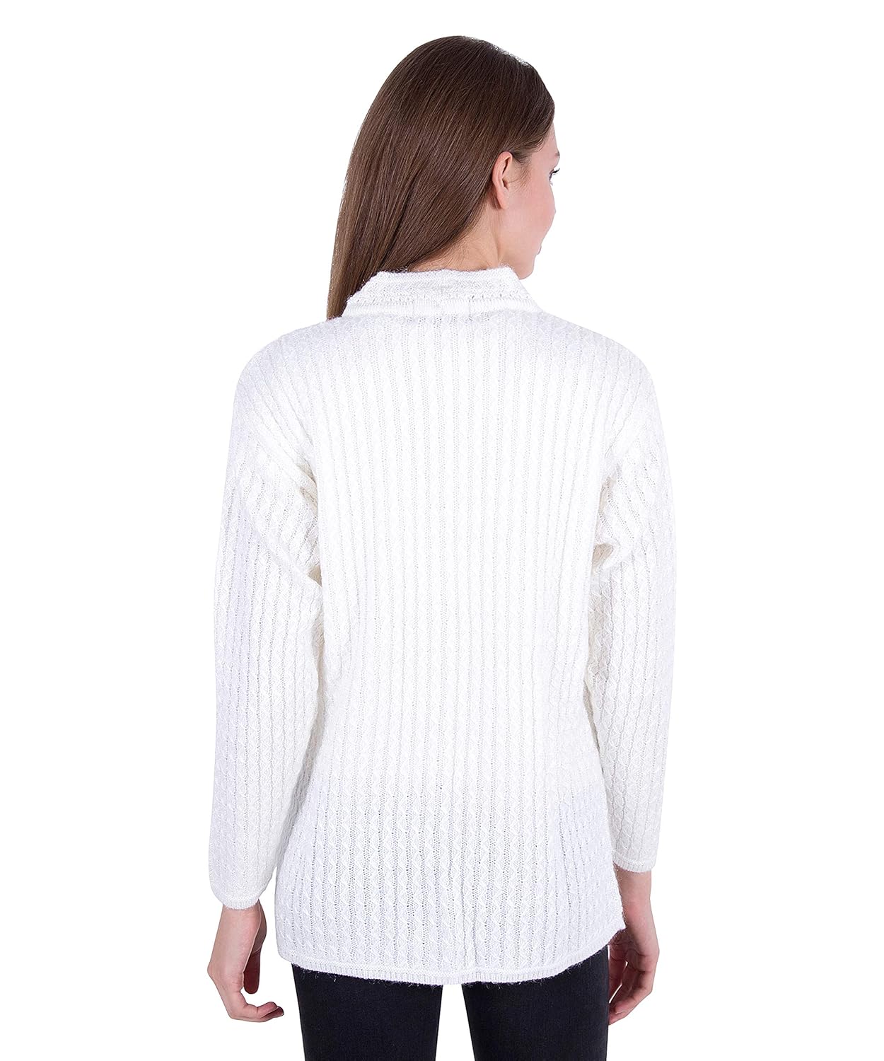 zoravie women's woolen cardigan white