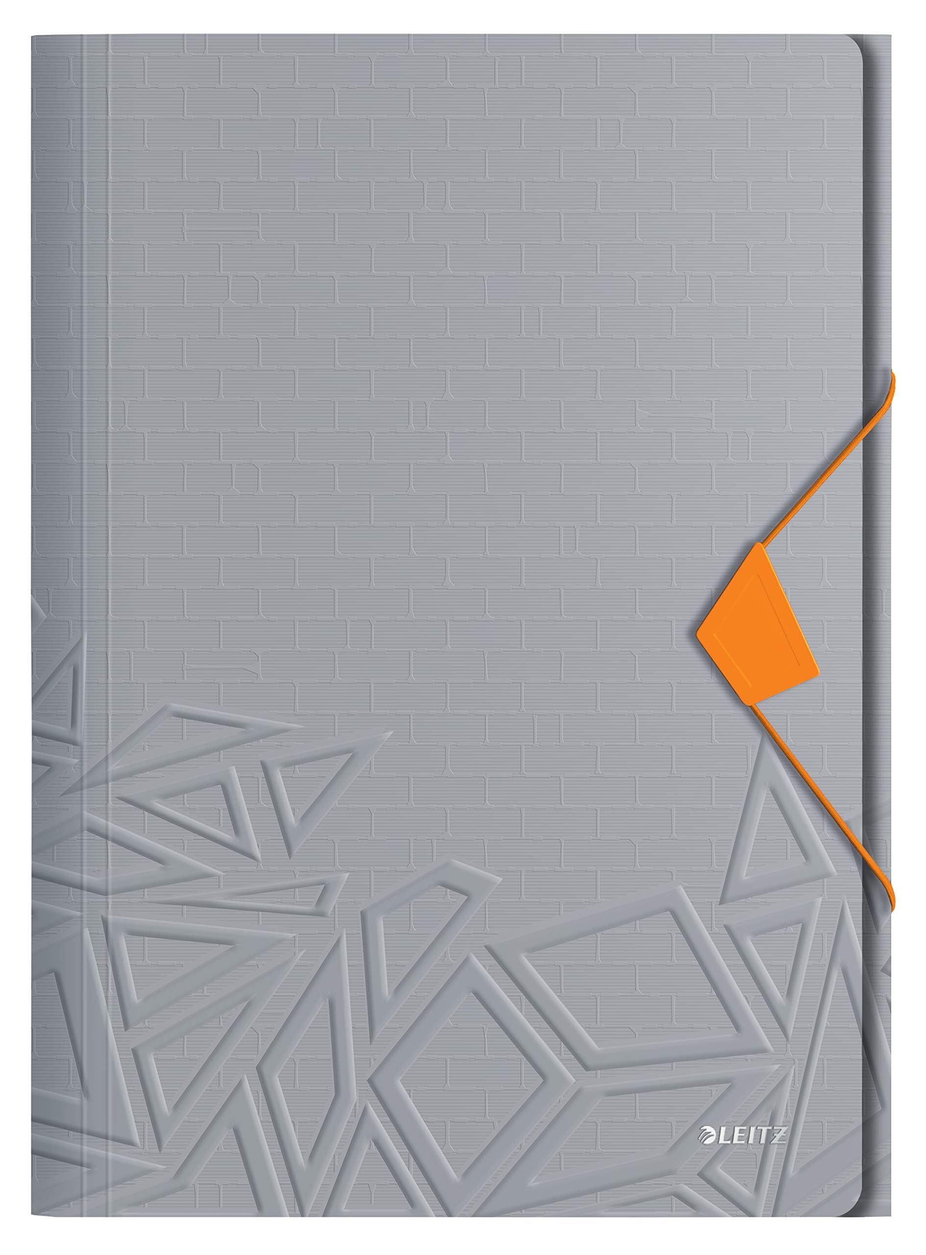 Leitz 3-Flap Folder, Holds up to 150 A4 Sheets, Elastic Closure, Flexible Plastic, Grey, Urban Chic Range, 46490088