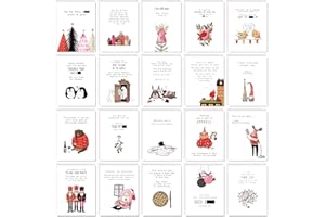 Funny Christmas Card Pack – 20 Punny and Sarcastic Holiday Greeting Cards by Aly Lou | Cute, Blank Inside, Perfect for Friend