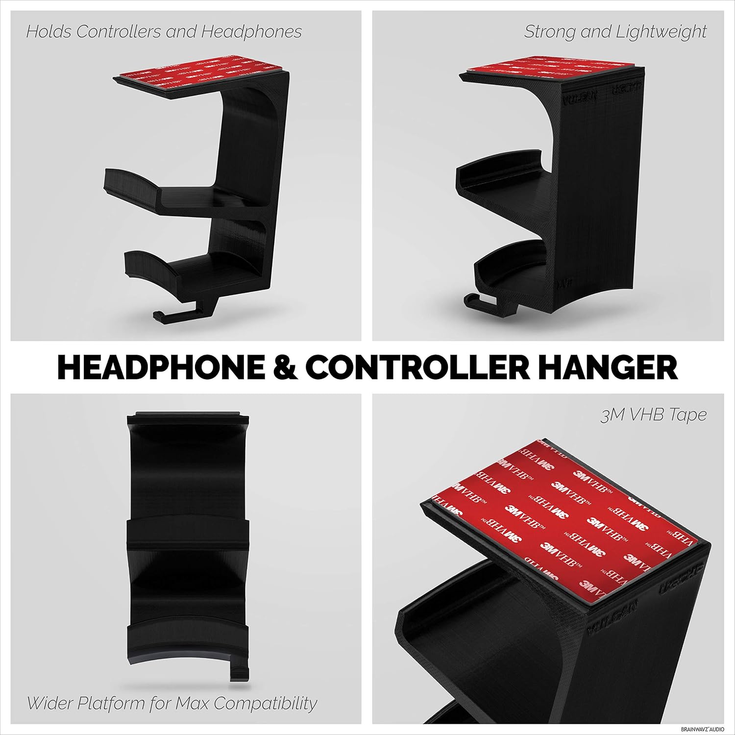 The VULCAN, Under Desk Gamepad Controller & Headphone Hanger Holder Stand, Designed for XBOX ONE PS4, PS3, PS5, Dualshock - Image 5