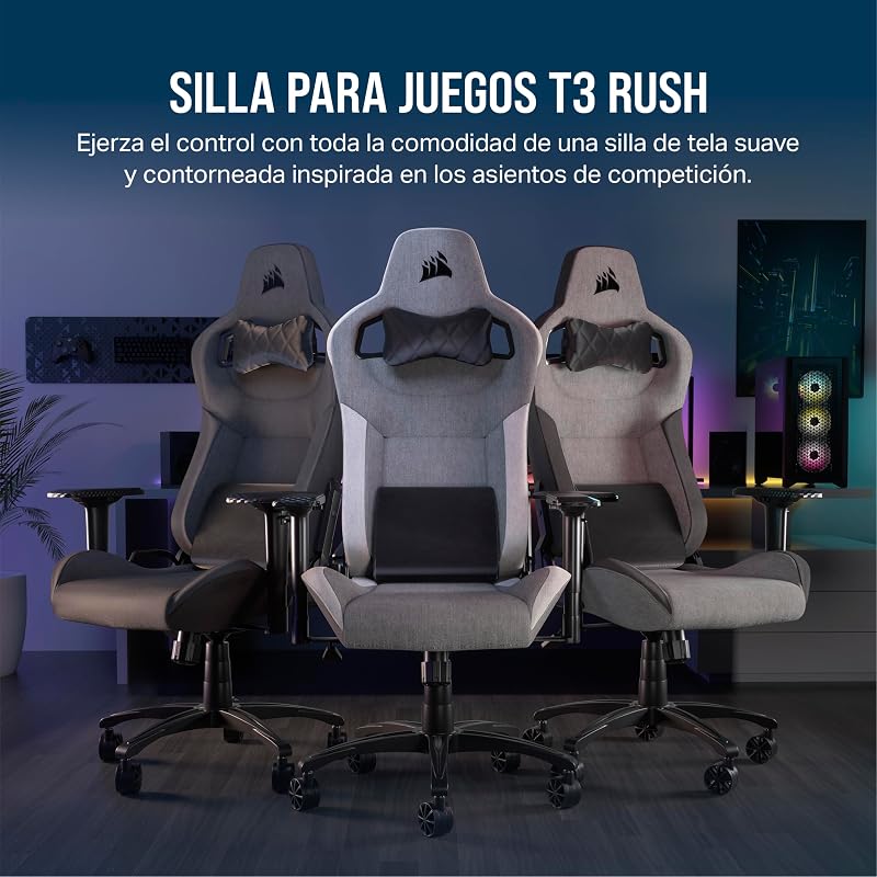 T3 Rush Fabric Silla para Juegos (2023) – Carbón