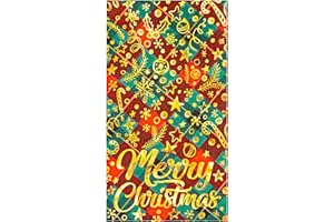 Crisky Merry Christmas Dinner Napkins for Christmas Party Decorations, Classic Grid with Gold Foil, 50 Count, 3-Ply, Dinner Napkins Size