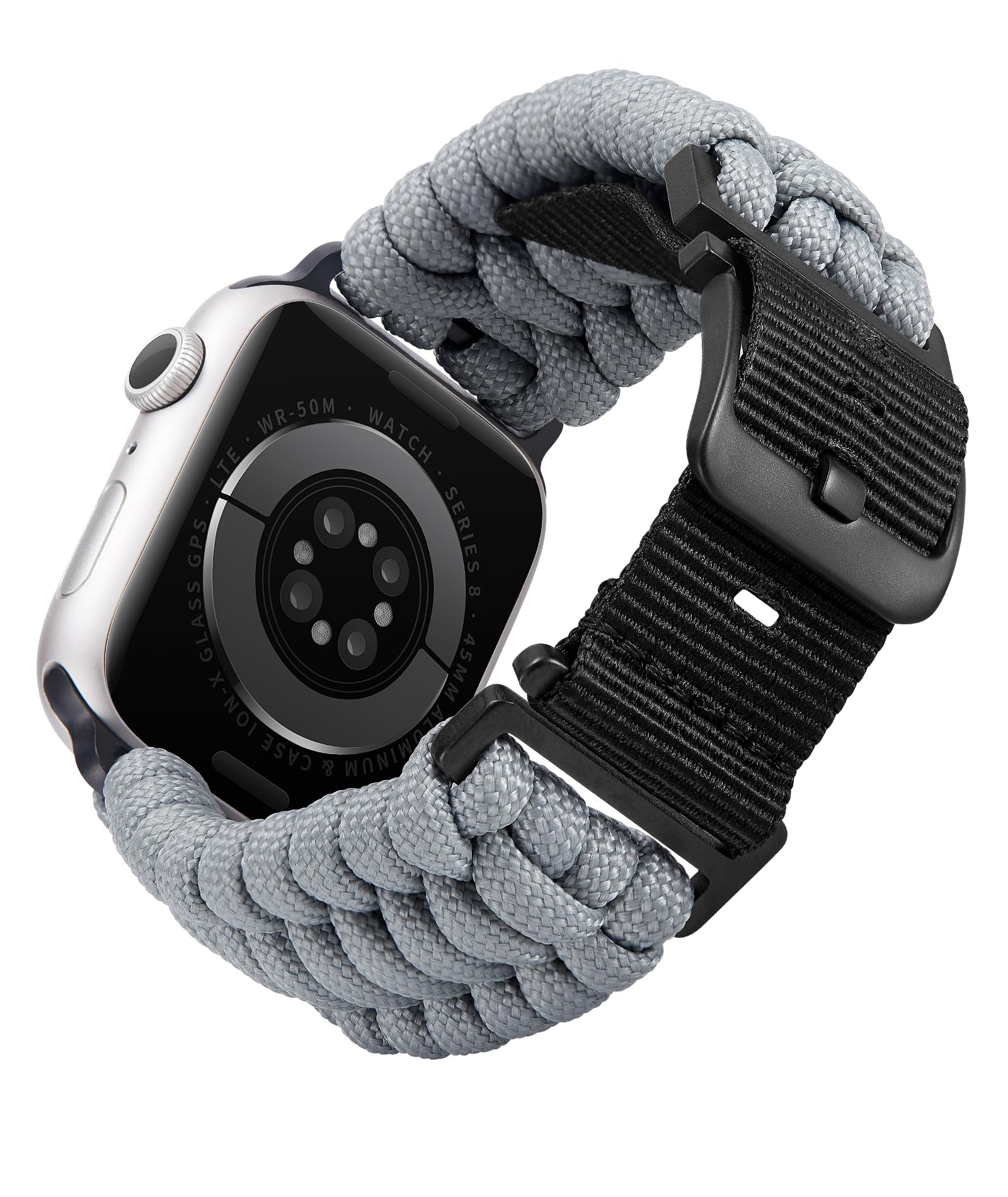 BINLUN Compatible with Apple Watch Strap 49mm 46mm 45mm 44mm 42mm, Military Braided Paracord Nylon Replacement Sport Band Fit for iWatch Ultra3 Ultra2 Ultra SE3 Series 11/10/9/8/7/SE2/SE/6/5/4/3/2/1