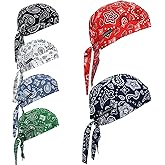 Cotton Doo Rag Skull Cap Sweat Wicking Head Wraps Breathable Helmet Liner Beanie Dew Rags for Men