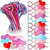 Fainne 150 Sets Valentine's Day Heart Pens Valentine Party Favor Heart Ballpoint Pens with Greeting Cards Set for Exchange Prizes Gift Party Favors Office Supplies