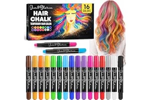 Jim&Gloria 16 Dustless Hair Chalk for Girls Washable Dye, Birthday Gifts for Teen Girls Makeup Kit, Temp Paint Temporary Hair Color for Teen Girl Gifts Trendy Stuff