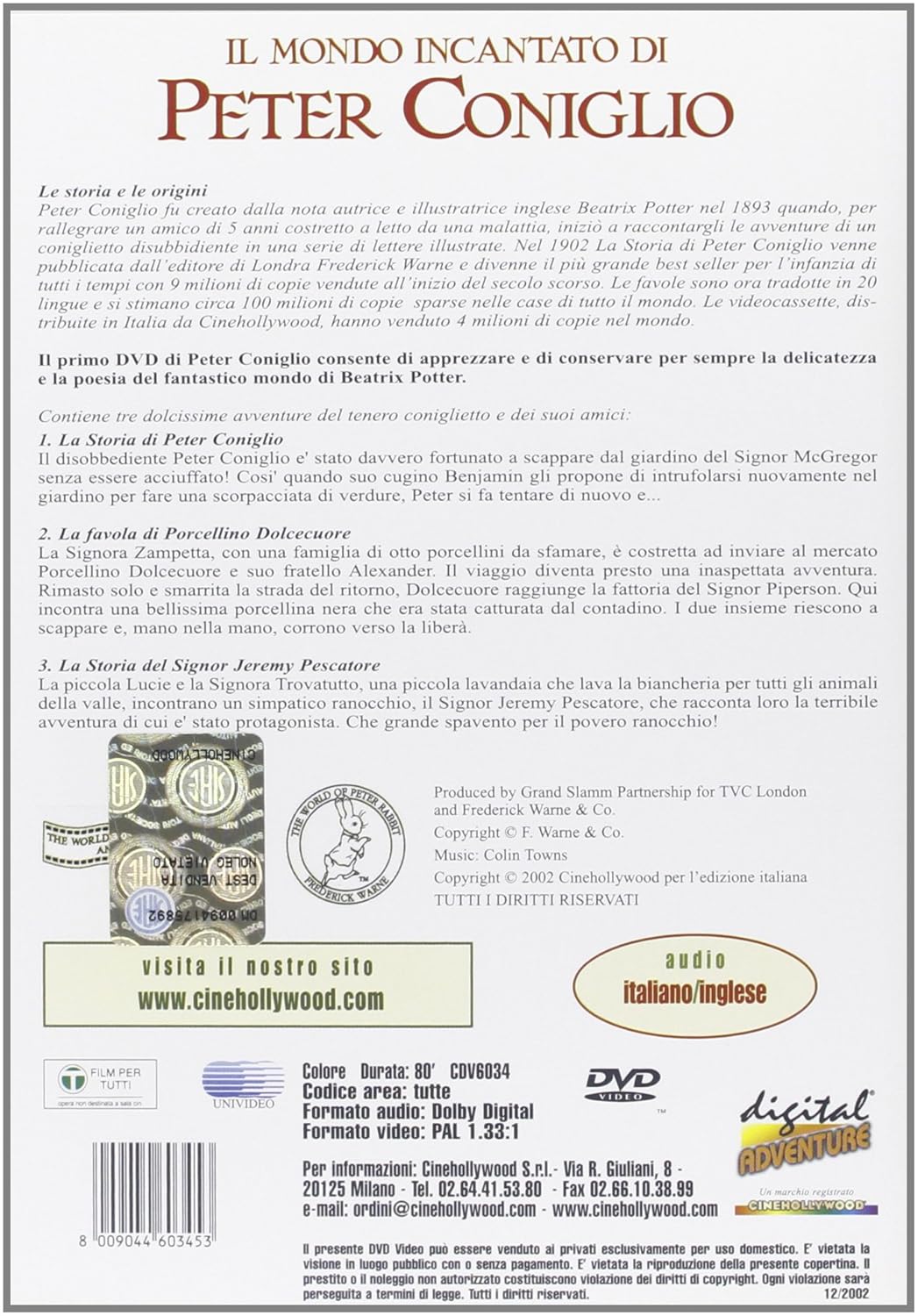 Amazon Com Il Mondo Incantato Di Peter Coniglio 01 Dvd Italian Import Movies Tv