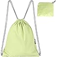 Lily queen Drawstring Backpack Sports Gym Bag for Women Water Resistant Beach Swim Bag (Green)