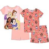 Disney Girls' 4-Piece Snug-fit Cotton Pajama Set, Soft & Cute for Kids