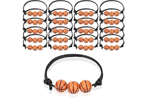 HMWIWAR Basketball Bracelets for Boys and Girls, Basketball Party Favors Basketball Gifts Showing Team Spirit, Great Basketball Wristbands Community Spirit Present Stuff Sports Items Party Supplies (20-Pack)