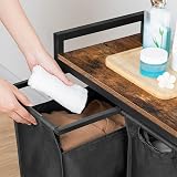 HOOBRO Laundry Basket 3 Compartments 40 L Each W/ Lid and Wheels view 6