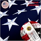 ZEKVY American Flag 12x18 Inches, Embroidery 50 Stars Ensign Nautical US Boat Flags with 2 Brass Grommets, Heavy Duty Nylon Outdoor Small American Flag for Boat, ATV and UTV