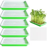 5 Pack Seed Sprouter Trays, Wheatgrass Tray Sprouter Microgreen Growing Kit | BPA Free Seed Garden Plant Germination Propagat