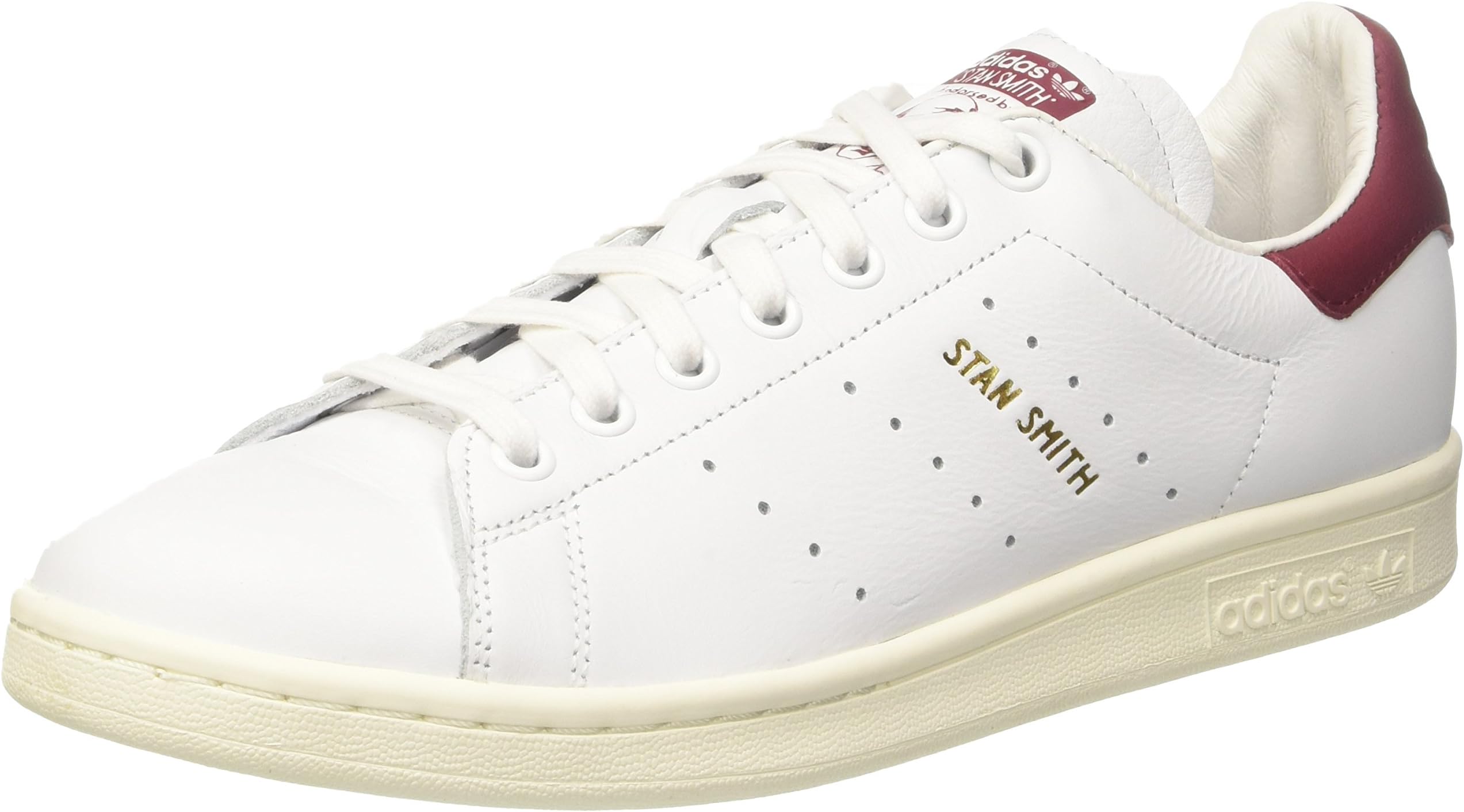 adidas Unisex Shoes Low Sneakers CQ2195 Stan Smith Size 43 1-3 Bianco/Bordeaux