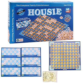 Ezip Housie Deluxe Board Game with 48 Reusable Cards & Tile Fixable Board Game for Family ( Multicolor )
