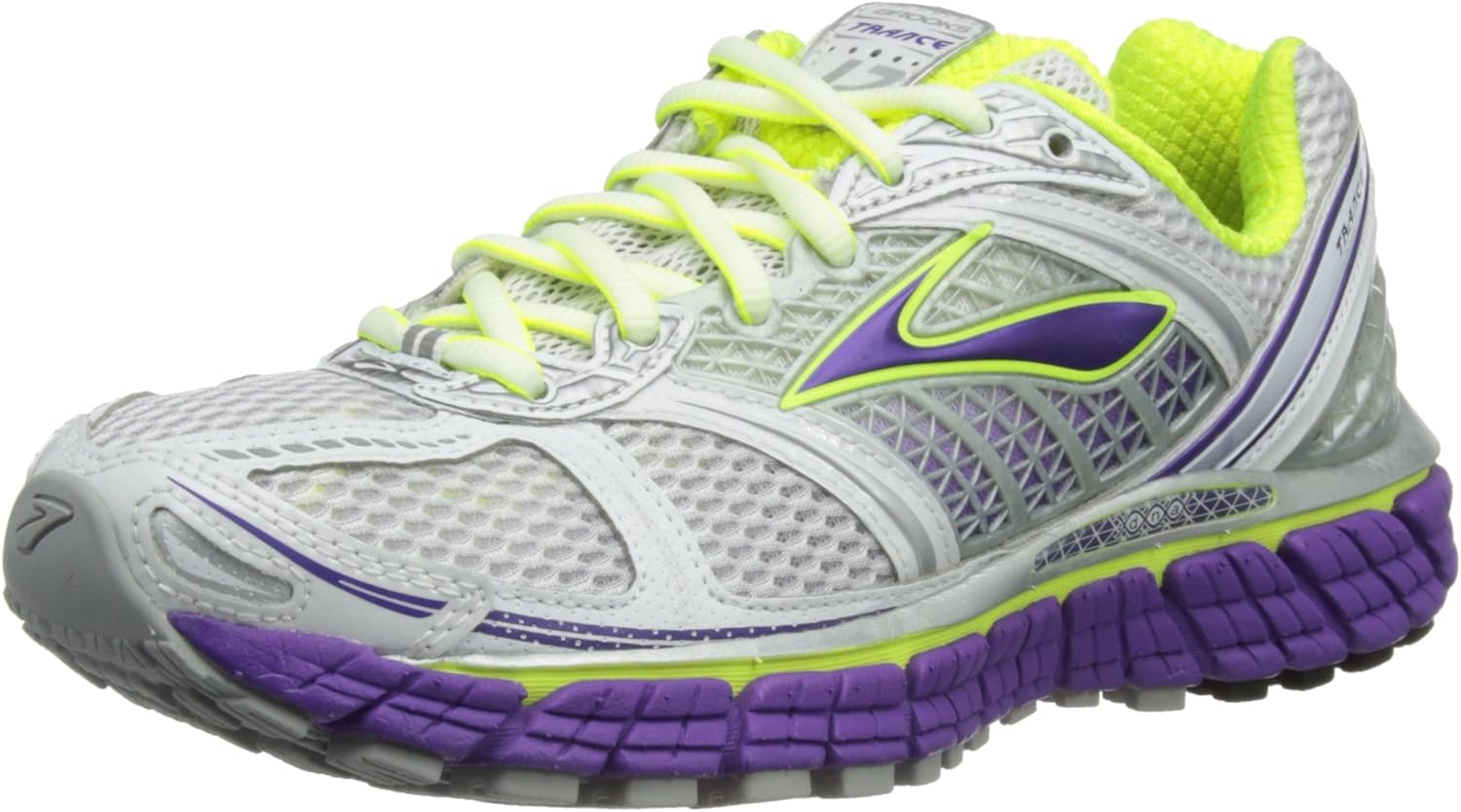 Brooks Womens Trance 12 W Running Shoes, White/Silver Brooks Womens Trance 12 W Running Shoes, White/Silver